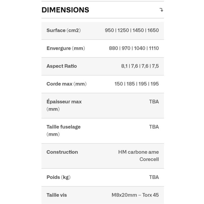 AFS Front Wing EVO 1250 Fuselink Occasion