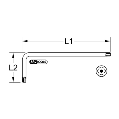 KSTOOLS Clé mâle INOX TORX percé, longue