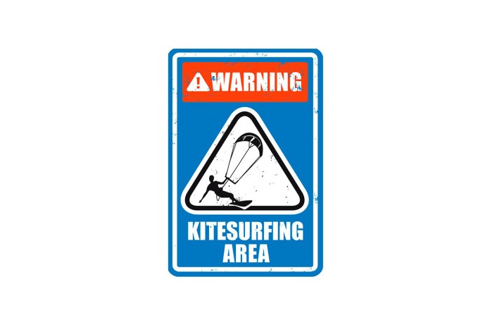 SURFPISTOL Plaque Warning Kitesurf Bleu