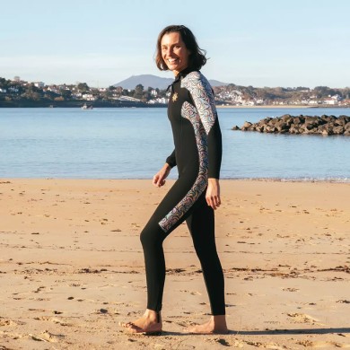 MELLOW SEA Anfibi Femme 5/4/3mm Double zip Black/Curl Multi